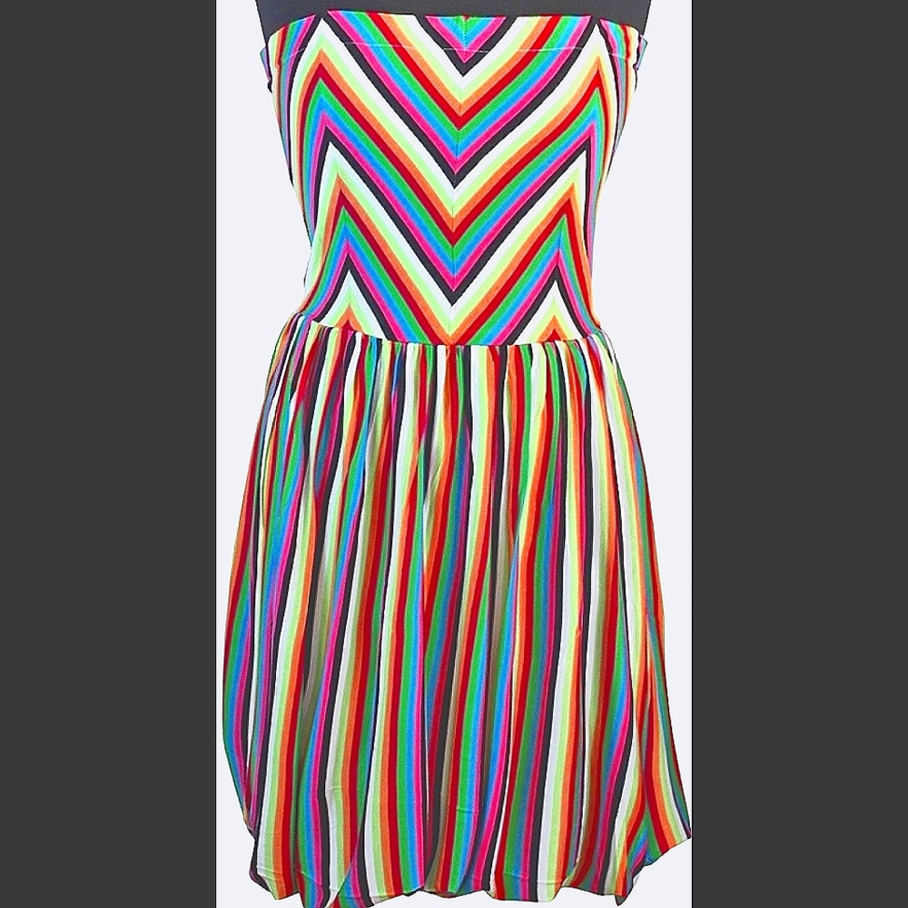 🆕 Felicity & Coco Strapless Colorful Knee-length Dress 🌈 - NWT